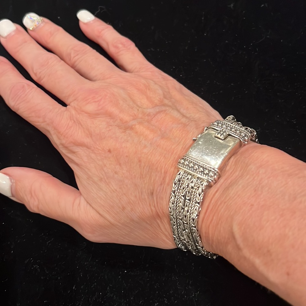 Silpada Sterling Silver 6 Chain Block Clasp bracelet - Picture 6 of 8